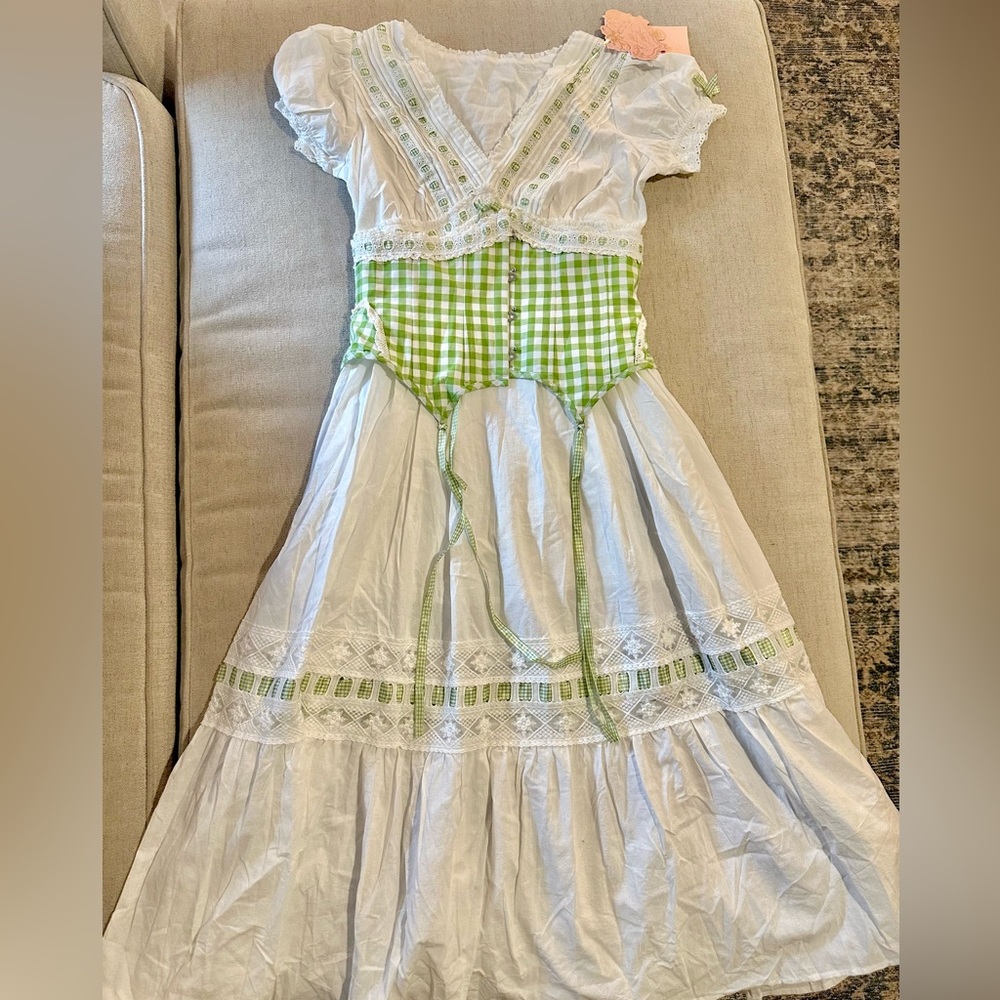 BNWT Lacemade Green Apple Paradise Dress and Corset